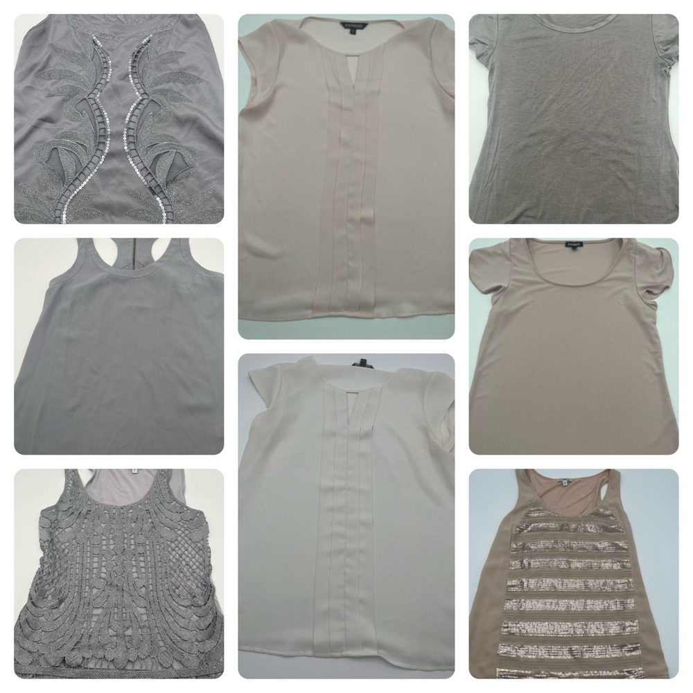 Lot of 8 express shirts - woman’s small and x-small